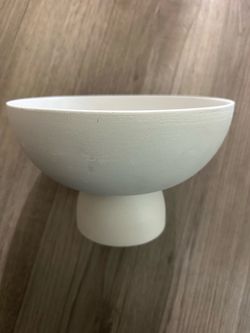 White Ceramic Pedestal Bowl