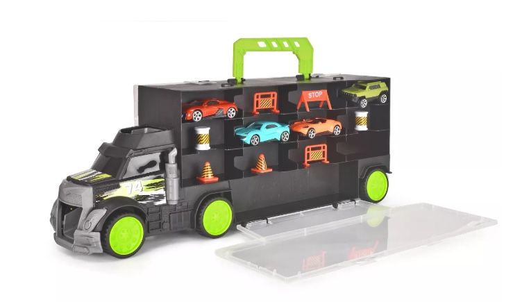 Dickie Toys Carry & Store Transporter with 4 Die-Cast Vehicles