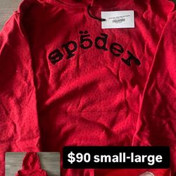 Red Rhinestone Spider Hoodie Small-large