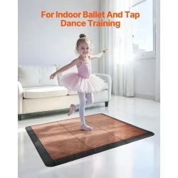 Dance Floor Tiles, 12.4 x 12.4 in 25 Piece Interlocking Dance Flooring, Portable Dance Practice Floor with Cushioned Base (Oak Wood Grain, 25 sq. ft/B