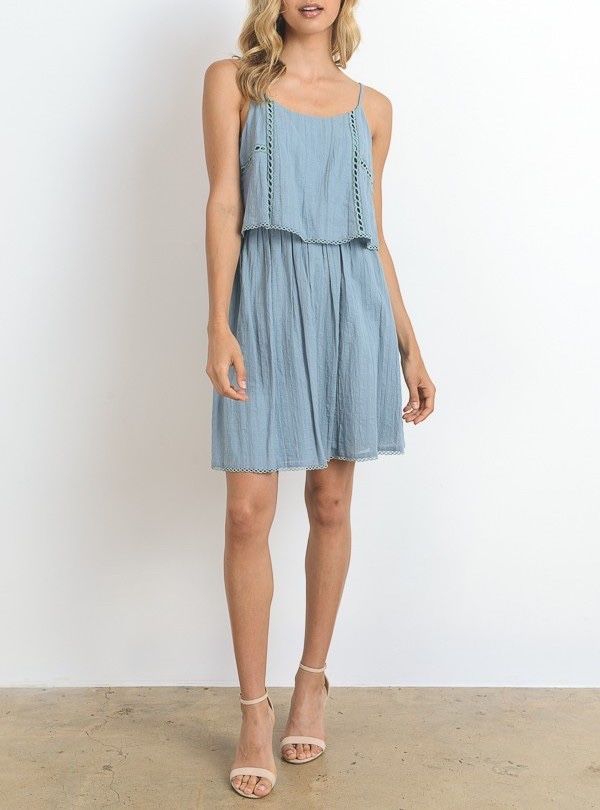 NEW Doe & Rae Blue Spaghetti Strap Dress Size Small