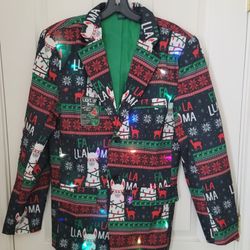 Mens Small Christmas X-Mas Blazer Sports Coat Jacket