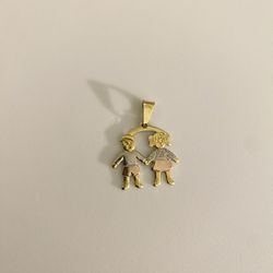 Gold plated boy &girl pendant