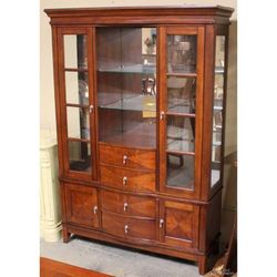 Diamond Pattern Cherry China Cabinet