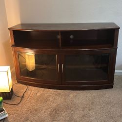 Solid Wood TV Stand – Heavy Duty, Great Condition, Lots of Storage