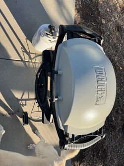 Weber Q Propane BBQ Grill with Stand, Cover & 2 Propane Tanks