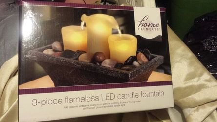 New in Box 3 piece shameless led candle fountain
