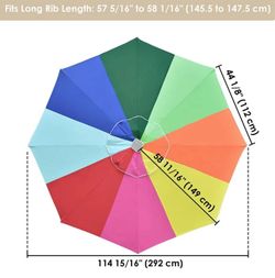 Outdoor Market Umbrella Replacement Canopy 10 Feet Umbrella Replacement Cover