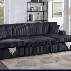 ✅️✅️4-Piece Convertible Sectional
Sleeper Sofa, Chaise Storage, Sofa Storage & USB Port✅️✅️
