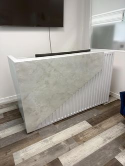 Modern Reception Desk with Marble Panel