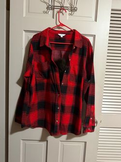 Mens Cozy Button Front Red Flannel Shirt Werewolf Halloween Costume NWT Size XXL