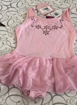 Girls Jacques Moret Dance Fashion Basic Powder Pink Tank Skirtall Sz XS 4/5 NWT