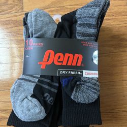 NWT Penn men’s cushion crew socks 10 pairs 