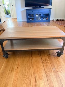 Coffee Table on Locking Caster Wheels (42”x22”x18”)
