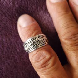 Vintage Silver Original Fidget Ring Size 8