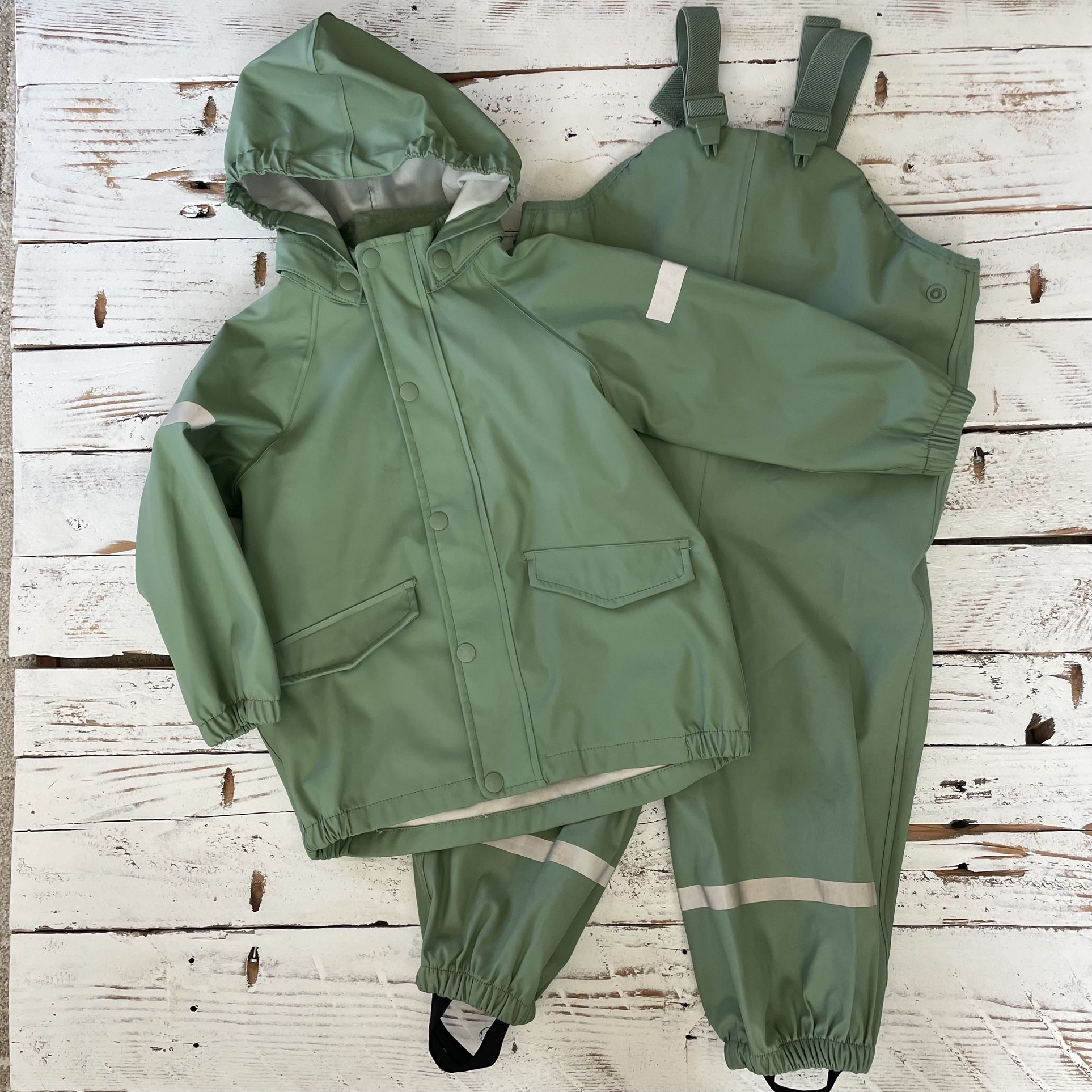 H&M Kids Rain jacket and rain pants bib 3/4T boy or girl