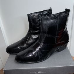Stacy Adams, Santos, 100% Kidskin Leather, Side Zip, Men’s Boot, Color Black, Size 12