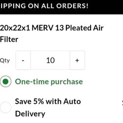 Brand New 20x22x1 MERV 13 Pleated Air Filter