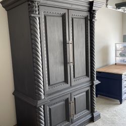 Antique Armoire Liquor Cabinet