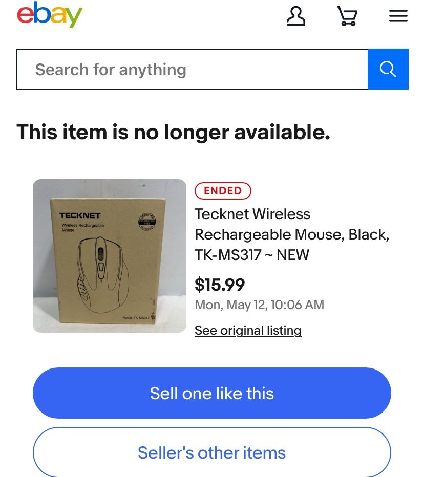 Wireless Rechargeable Mouse-$12