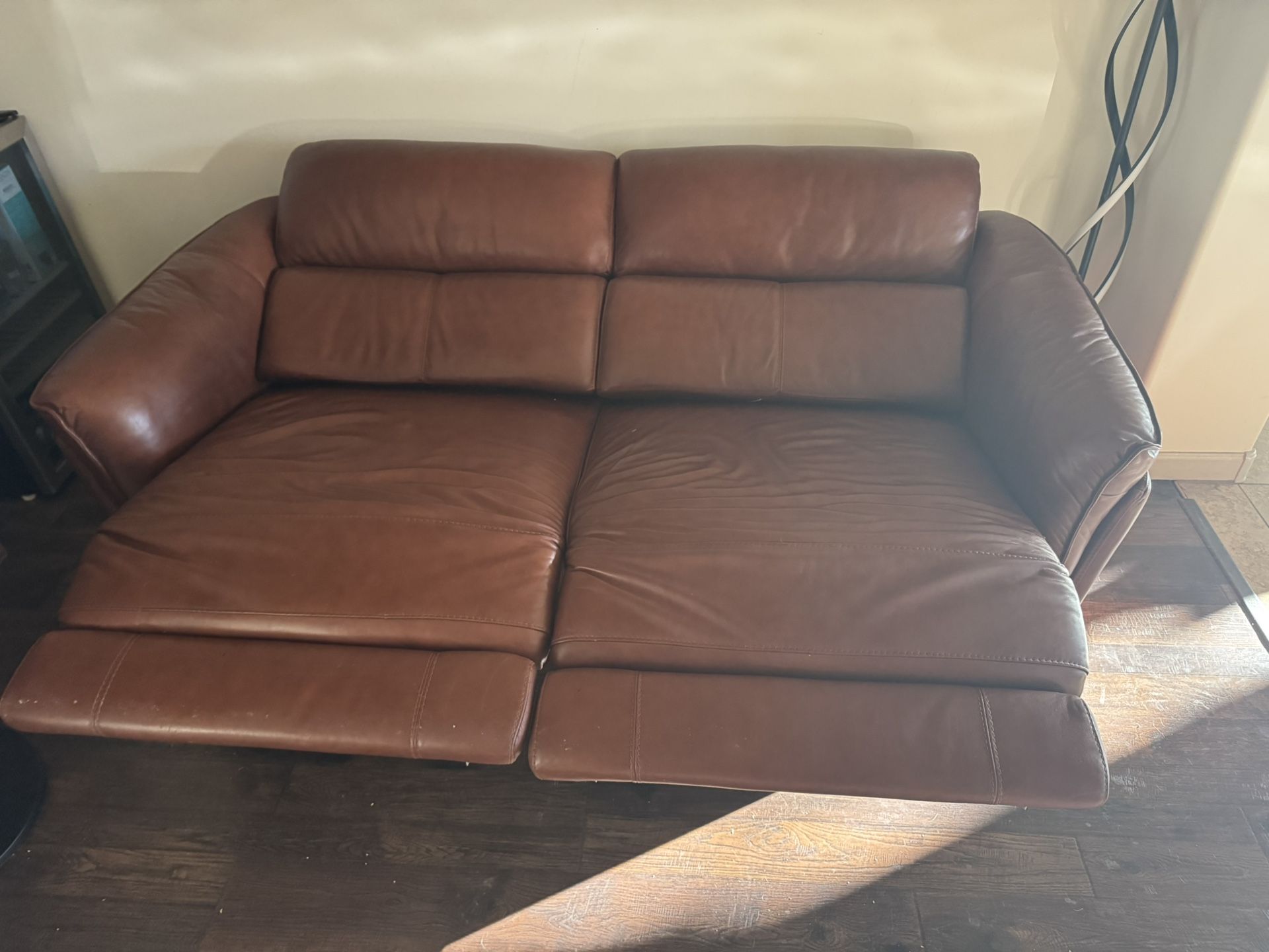 Leather Power Reclining Couch 