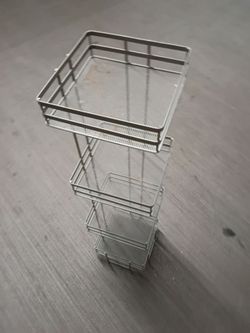 4-Tier Organizer, BINO 'Monaco' 4-Tier Square Spa Tower, Nickel 36"HX9"LX9"W