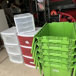 $5 Red Bin With 3 Drawers $5 Clear Bin With 3 Drawer 
