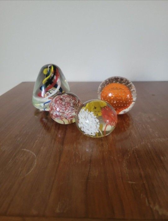 LOT of 4 Vintage Paperweights