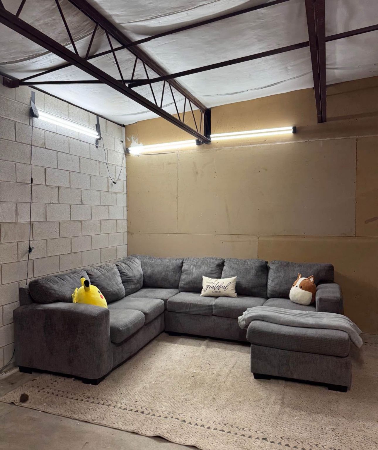 Large Grey Sectional Couch