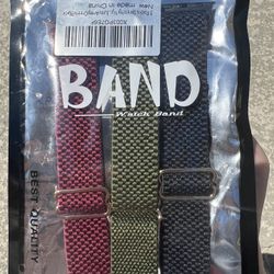 3 Pack Stretchy Solo Loop Compatible w/Apple Watch Band 38mm 40mm 41mm Red, Olive & Blue Women Men, Sport Nylon Elastic Straps Braided Wristbands