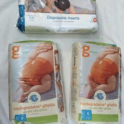 G Diaper gPants Disposable Inserts And Biodegradable Insert Refills Newborn Small