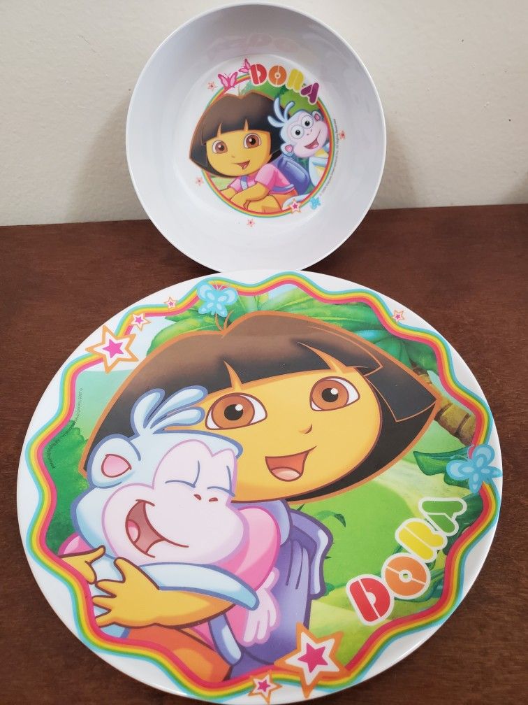 Dora The Explorer Plate And Bowl