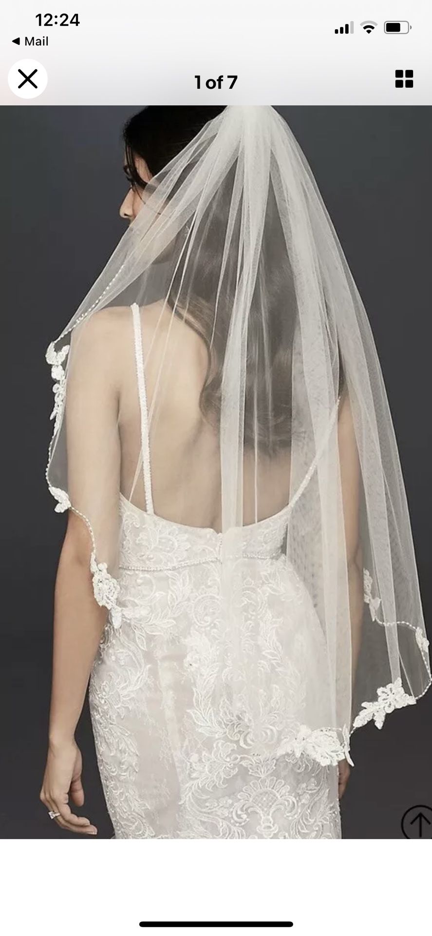 David’s Bridal Lace Scalloped Veil
