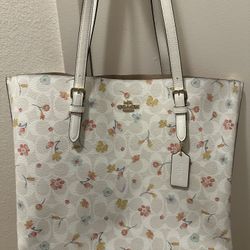 Coach Mollie Tote Bag In Signature Canvas With Mystical Floral Print