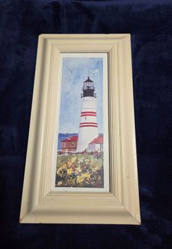 Framed Lighthouse Watercolor Print