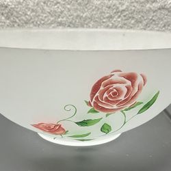 Frosted Rose Glass Serving Bowl