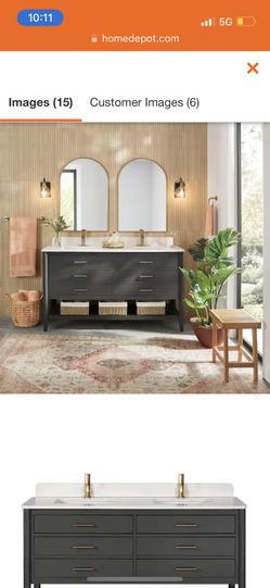 58” White Quartz Backsplash 