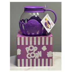 Brand new Tasty 3QT Family Size Microwave Popcorn Popper Lime Purple 