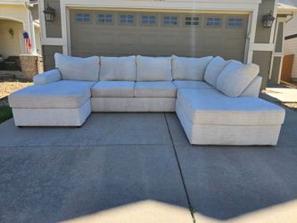 Cream Double Chaise Sectional Sofa