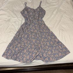 Light Blue Floral A-Line Sundress 
