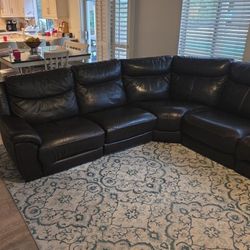 Leather  Sofa With Recliners