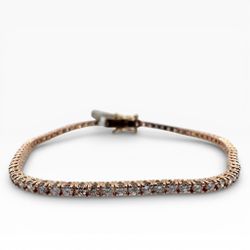14k Rose Gold 2.47 Carat Tennis 6.75" Bracelet. (New)