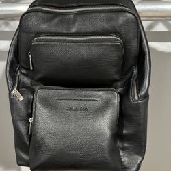 Calvin Klein Black Leather Backpack 