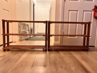 Wooden shoe rack $15 for pair