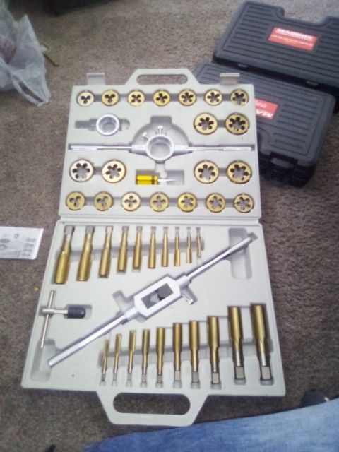 PITTSBURGH Titanium Nitride-Coated Alloy Steel SAE Tap & Die Set, 45-Piece
