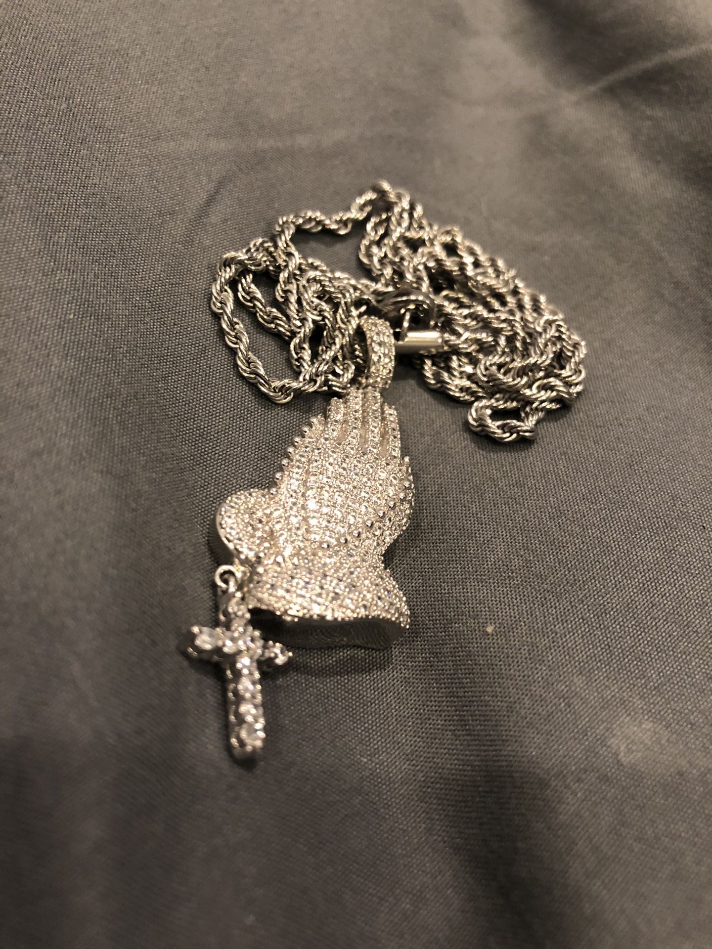 Praying Hands pendant and chain