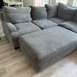 Grey Couch/Ottoman
