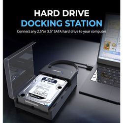 SABRENT USB 3.0 to SATA External Hard Drive Lay-Flat Docking Station for 2.5 or 3.5in HDD, SSD [Support UASP] (EC-DFLT)