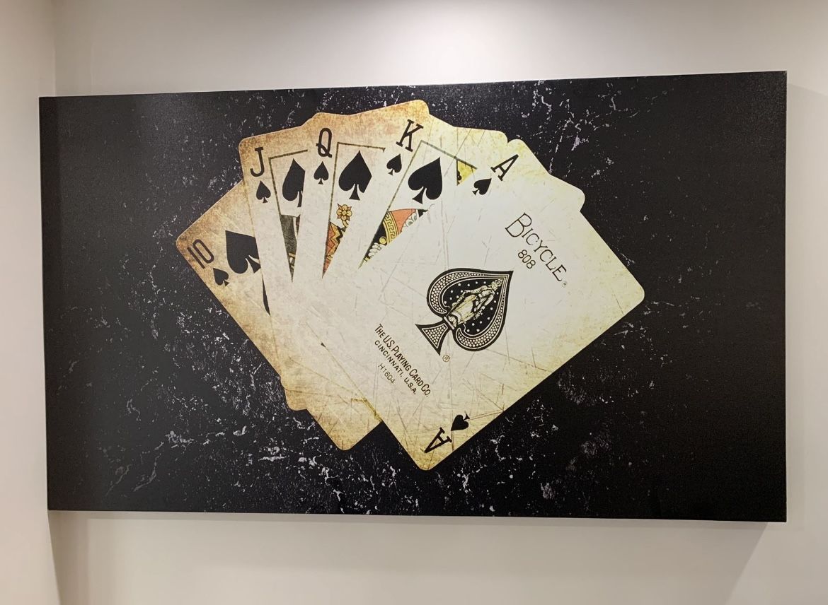 Large Canvas Wall Art – Poker / Royal Flush (55” x 32”)