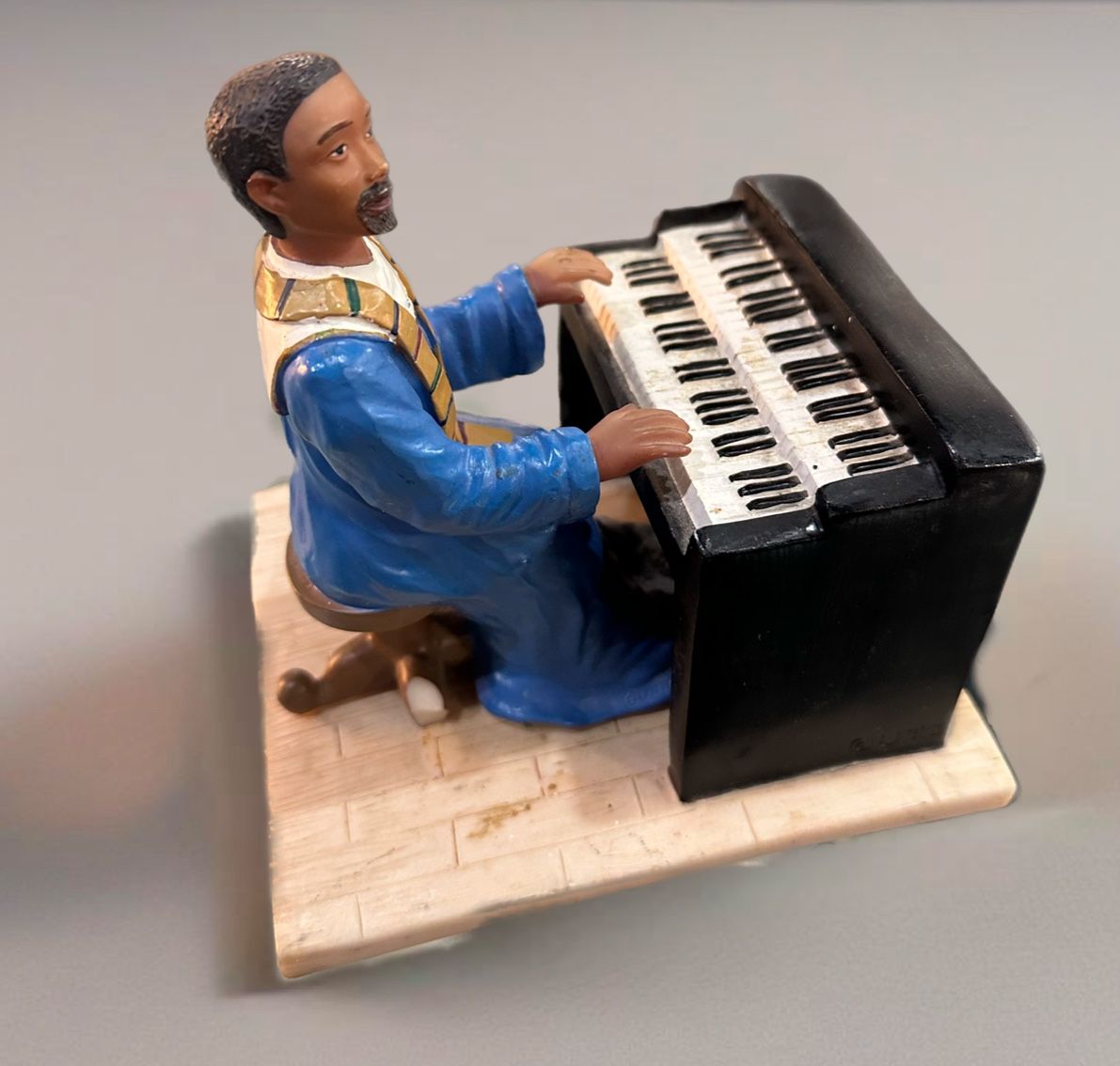 Vintage Piano Player Statue Resin